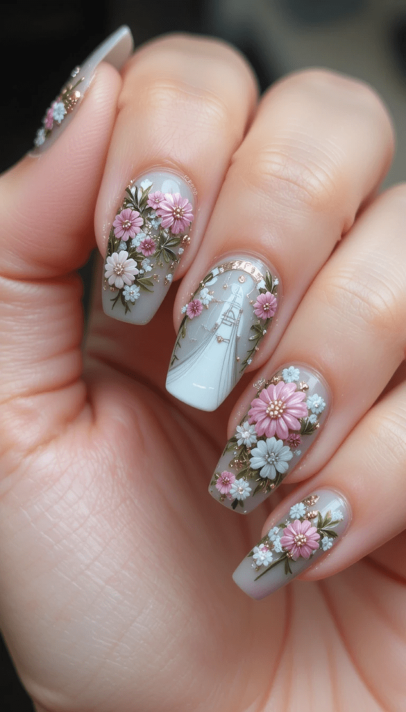 Wedding Finger Nail Designs
